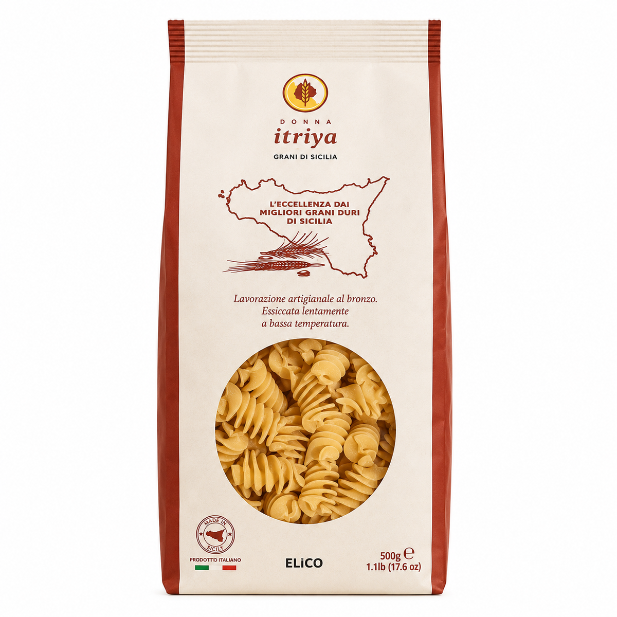Donna Itriya Elico siciliansk spiralpasta av durumhvete 500 g